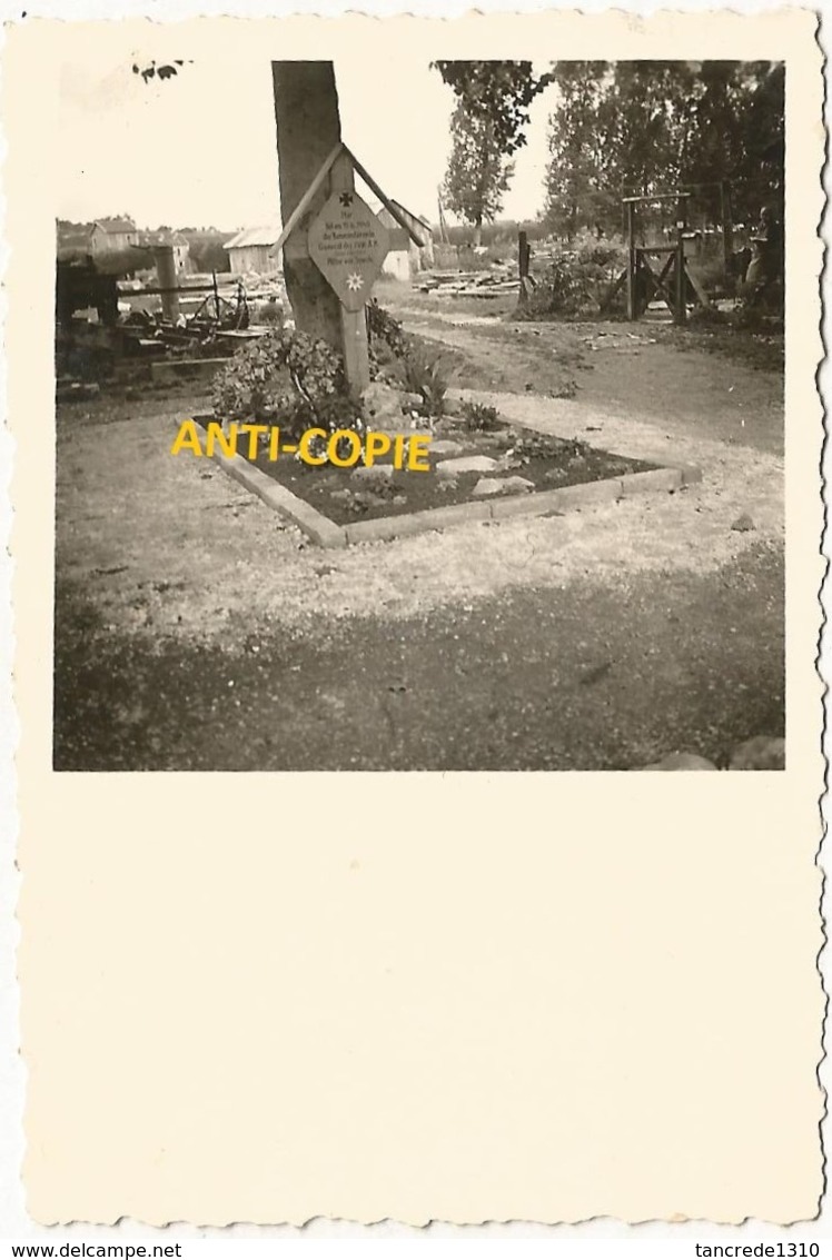 WW2 RARE PHOTO ORIGINALE Tombe 1er GENERAL ALLEMAND RITTER VON SPECK MORT AU COMBAT 1940 à PONT SUR YONNE Sens BOURGOGNE - 1939-45