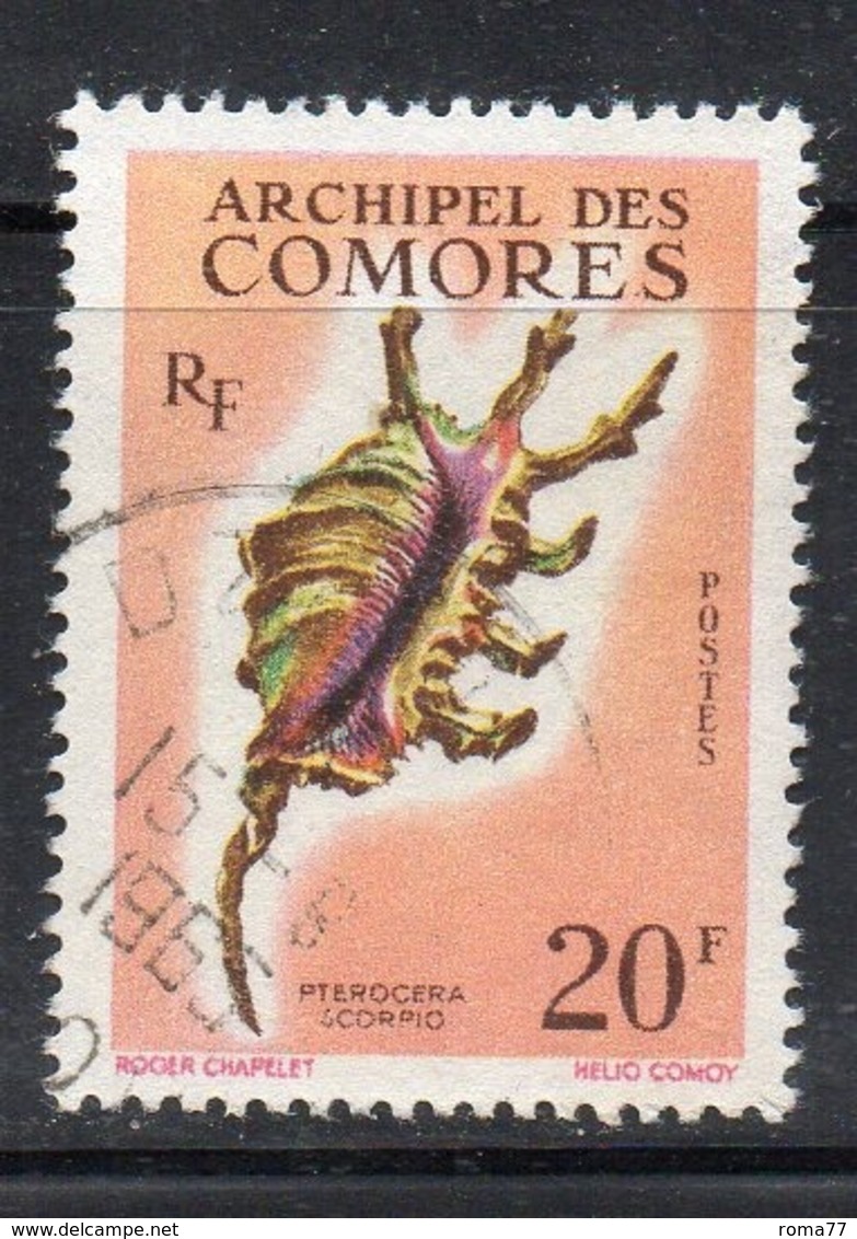 APR2392 - COMORES 1962 , Coquillages Conchiglie Yvert N. 23  Usato - Used Stamps
