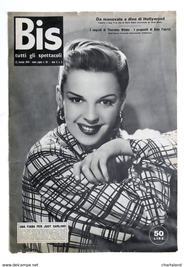 Rivista - Bis Tutti Gli Spettacoli - N. 3 - Gennaio 1949 - Judy Garland - Non Classificati