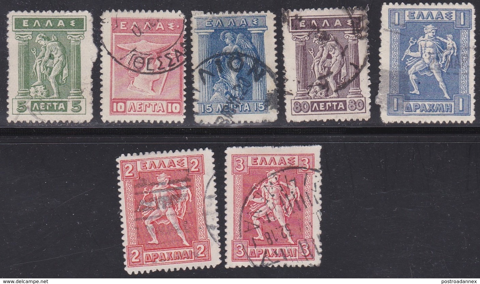 Greece, Scott #217-219, 225-228, Used, Iris And Hermes, Issued 1913 - Used Stamps