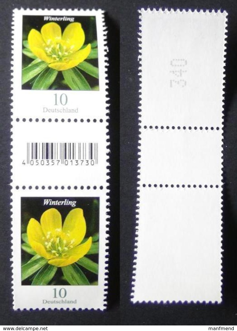 Germany -2017 -Mi:DE 3314 + 3314R, Sn:DE 2968, Yt:DE 3099**MNH - SZd 2 Mit EAN-Code + Nummer Aus 500er-Rolle - Look Scan - Ungebraucht