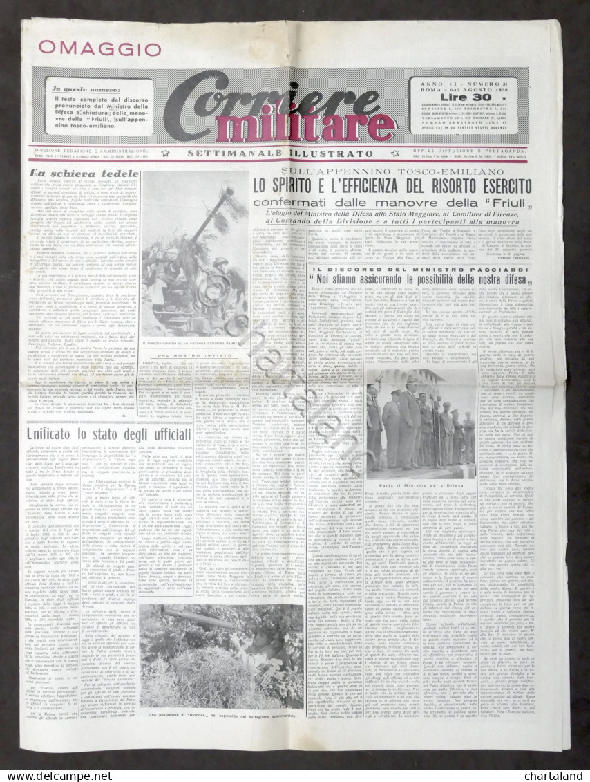 Militaria - Corriere Militare - Settimanale Illustrato - N. 31 - Agosto 1950 - Documenti