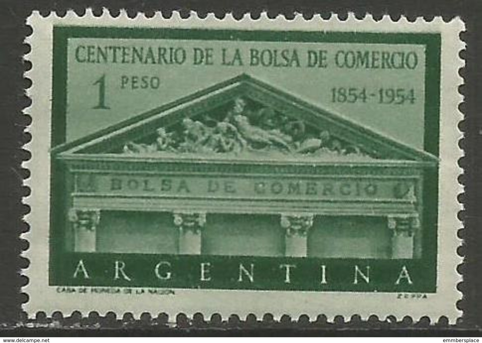 Argentina - 1954 Stock Exchange MH *   Sc 625 - Unused Stamps