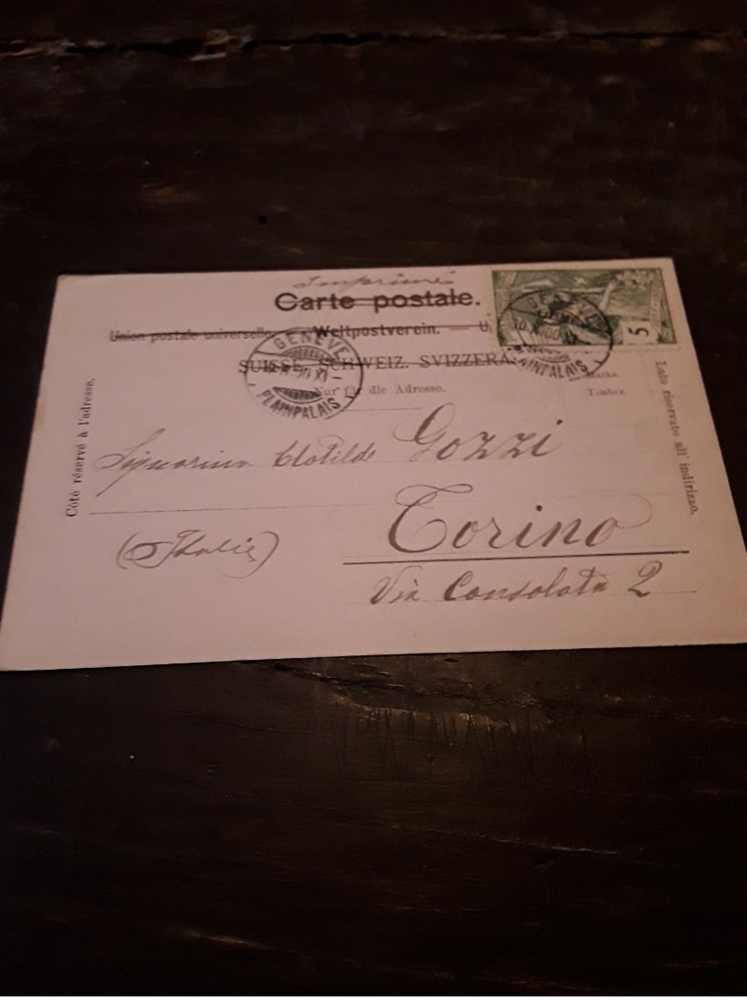 Cartolina Postale 1900, Genève, Ile Rousseau - Genève