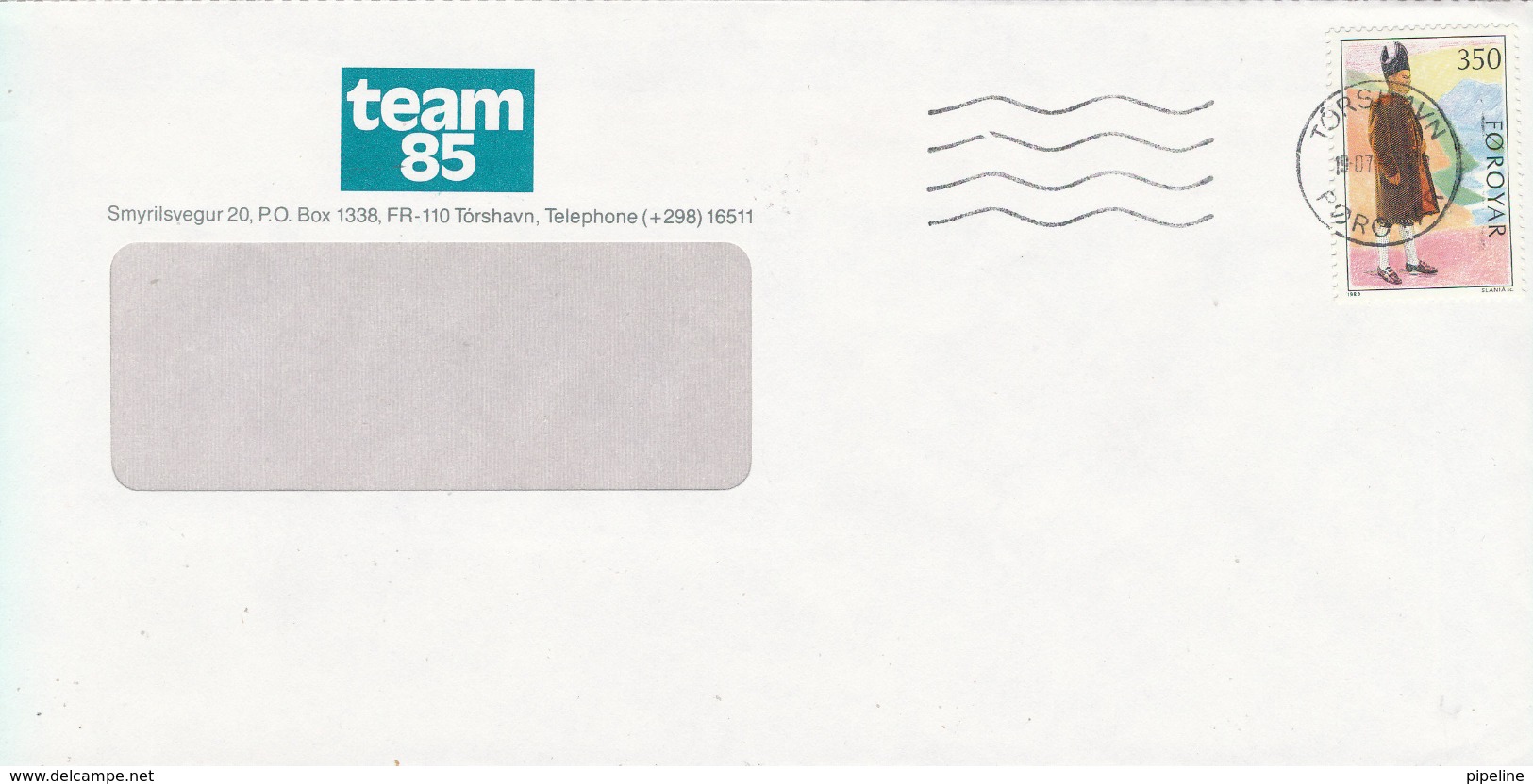 Faroe Islands Cover Torshavn 19-7-1989 Single Franked National Costumes - Faroe Islands