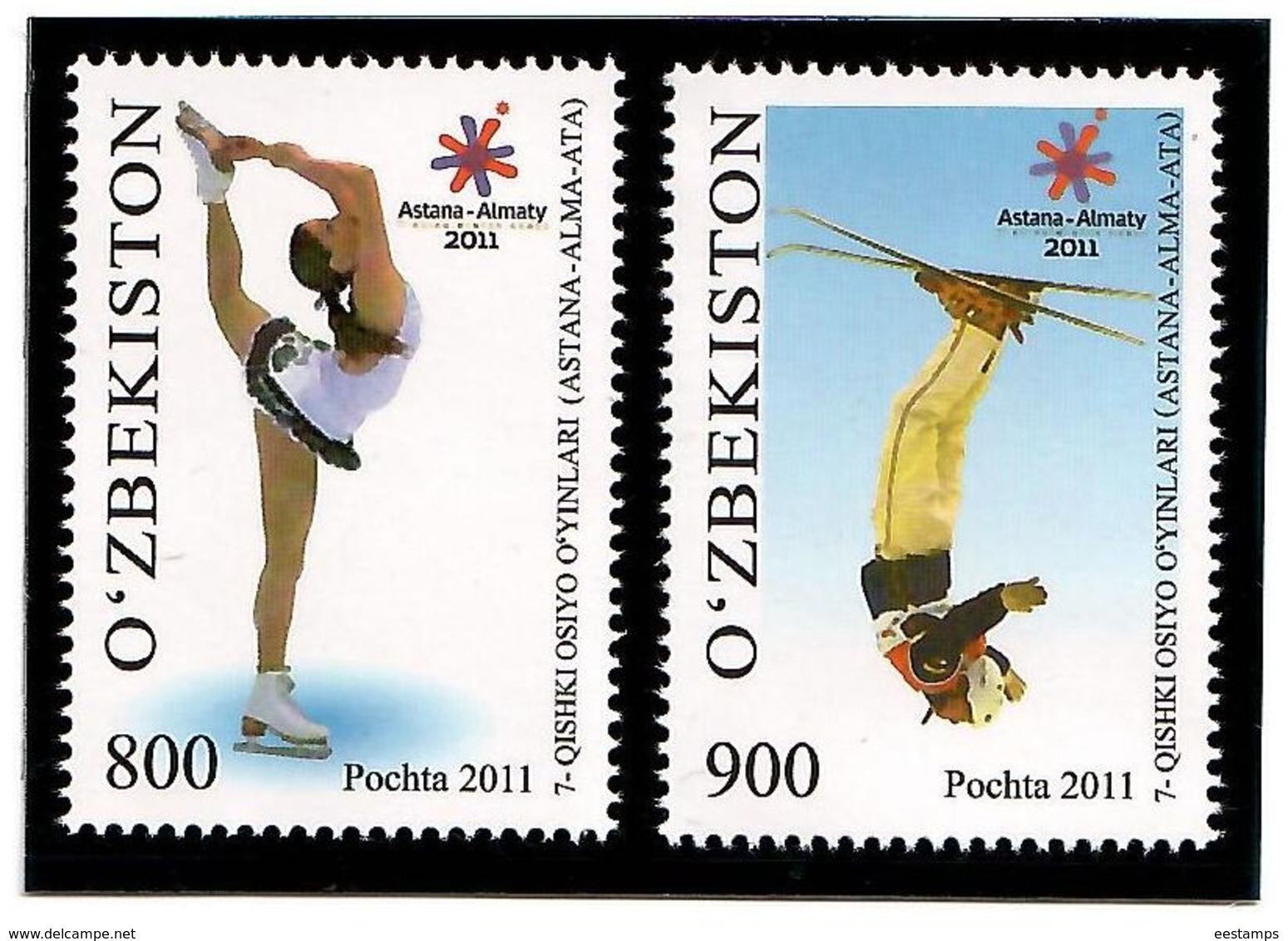 Uzbekistan 2011. Asian Winter Games 2011. 2v: 800, 900   Michel # 921-22 - Uzbekistán