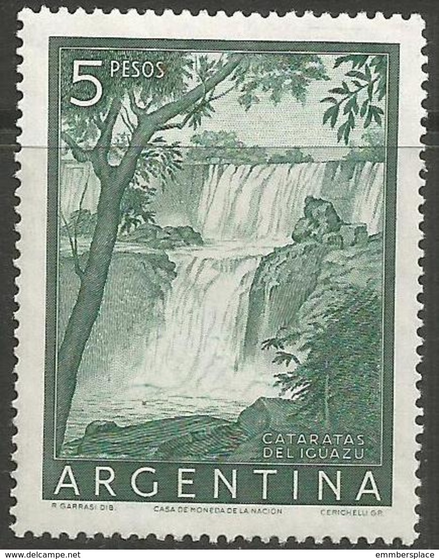 Argentina - 1955 Iguacu Falls 5p MNH *   Sc 639a - Unused Stamps