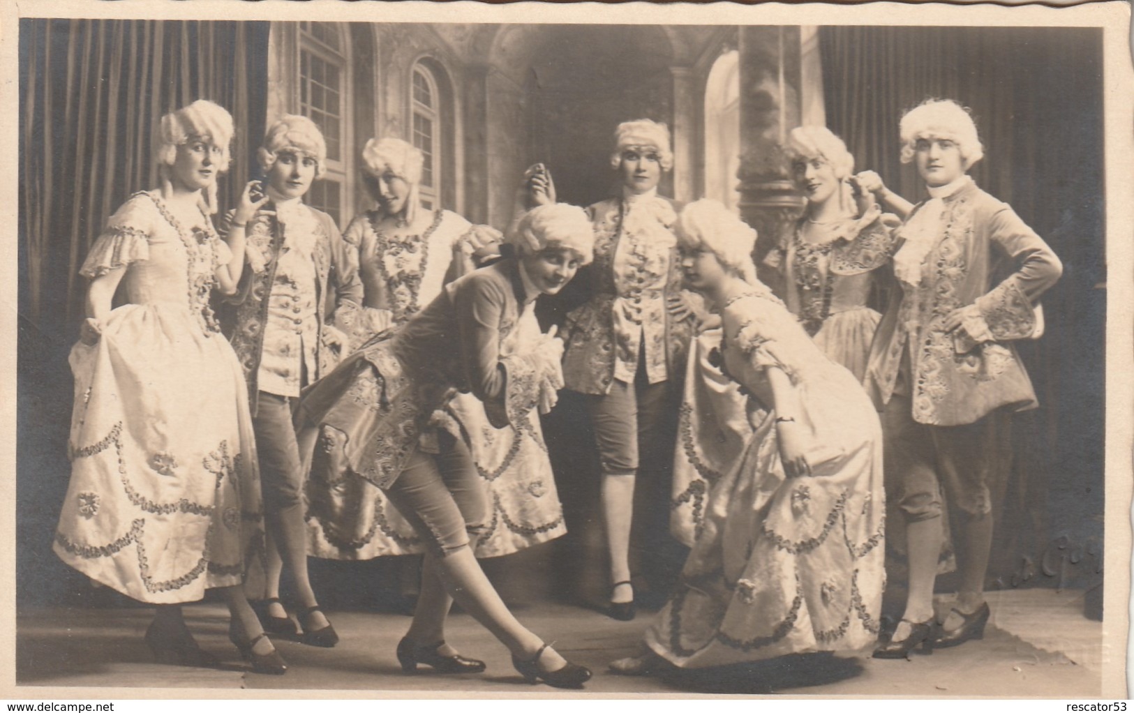 Rare Cpa Photo Groupe De Jeunes Gens Dansant Le Menuet Le 29 Mars 1928 Pour Un Concert De Bienfaisance - Photographie