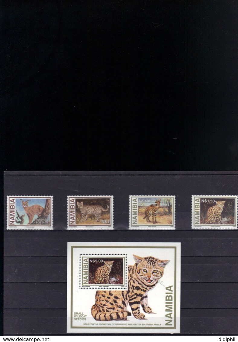 NAMIBIE 794/797** + BLOC 29** SUR LES PETITS FELINS  POUR LA PROTECTION DE LA FAUNE - Namibie (1990- ...)