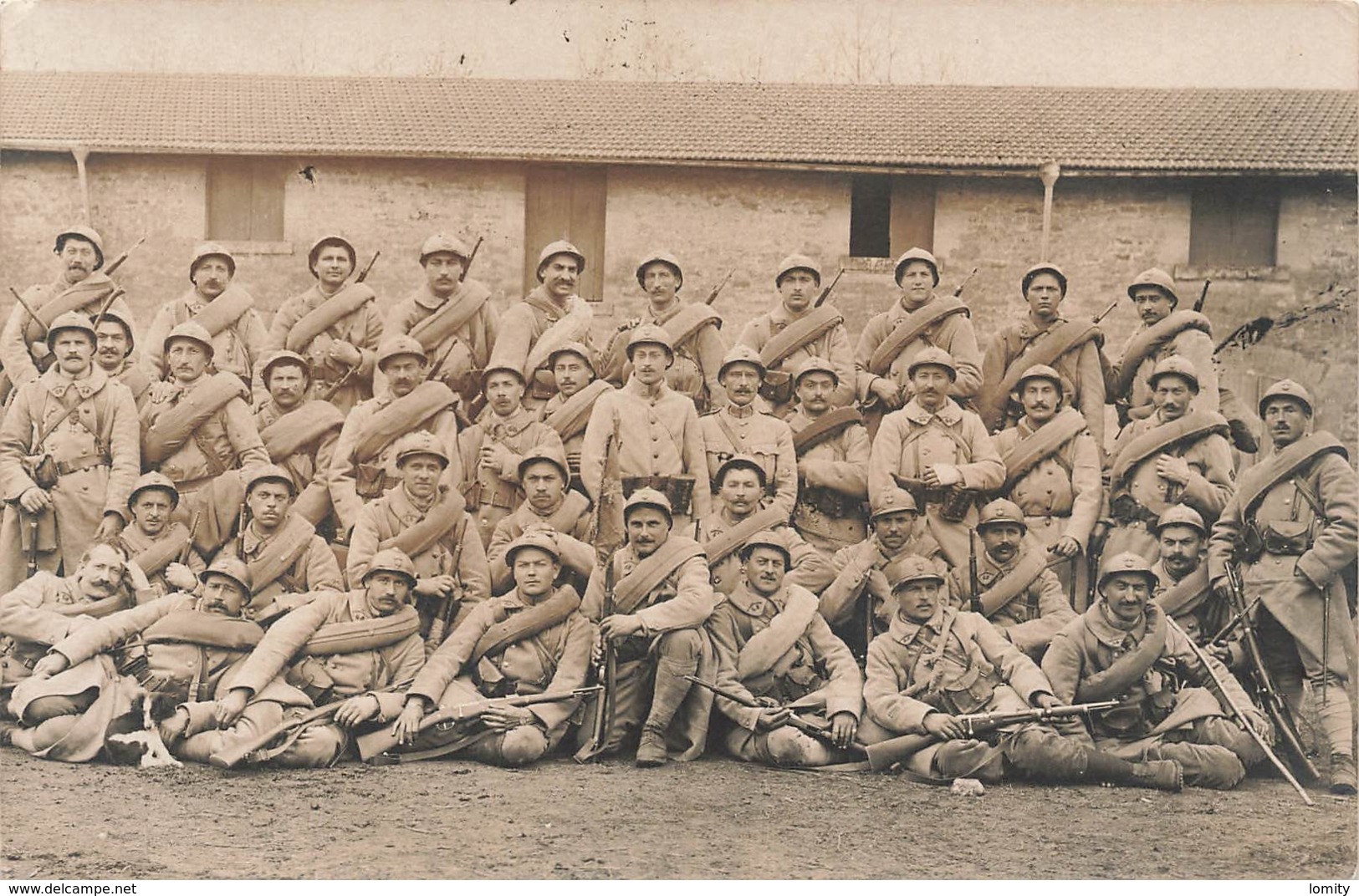 Militaire Cpa Carte Photo De Groupe Soldat Soldats Du 68 Regiment Poilus - Weltkrieg 1914-18