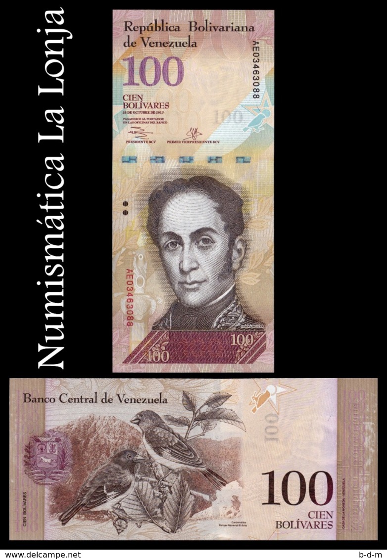 Venezuela 100 Bolivares Simón Bolívar 2013 Pick 93g SC UNC - Venezuela