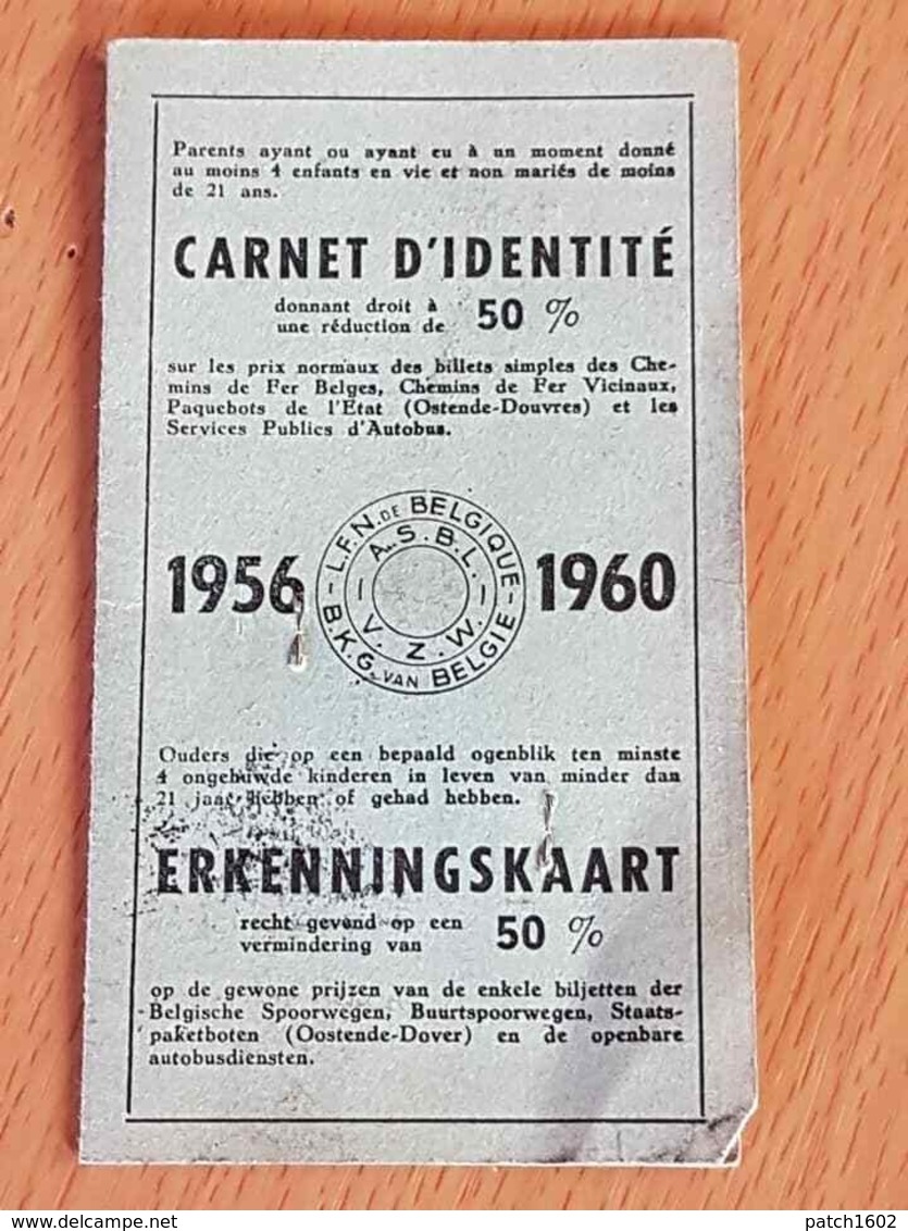 ESTINNES AU MONT Madame Deneufbourg Né 12/02/1988 Carte D'Identité, Réduction Chemin De Fer.1956 50% De Réduction - Andere & Zonder Classificatie