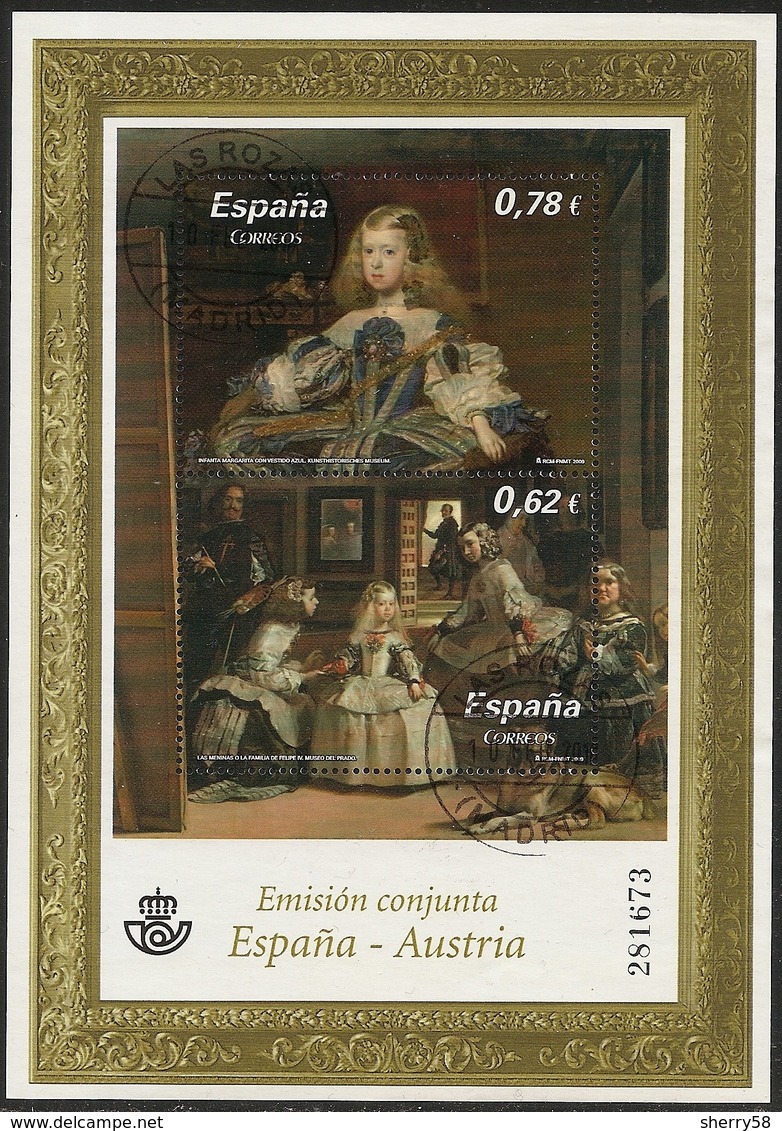 2009-ED. 4519 H.B. - PINTURA. VELAZQUEZ. LAS MENINAS-USADO- - Blocs & Hojas