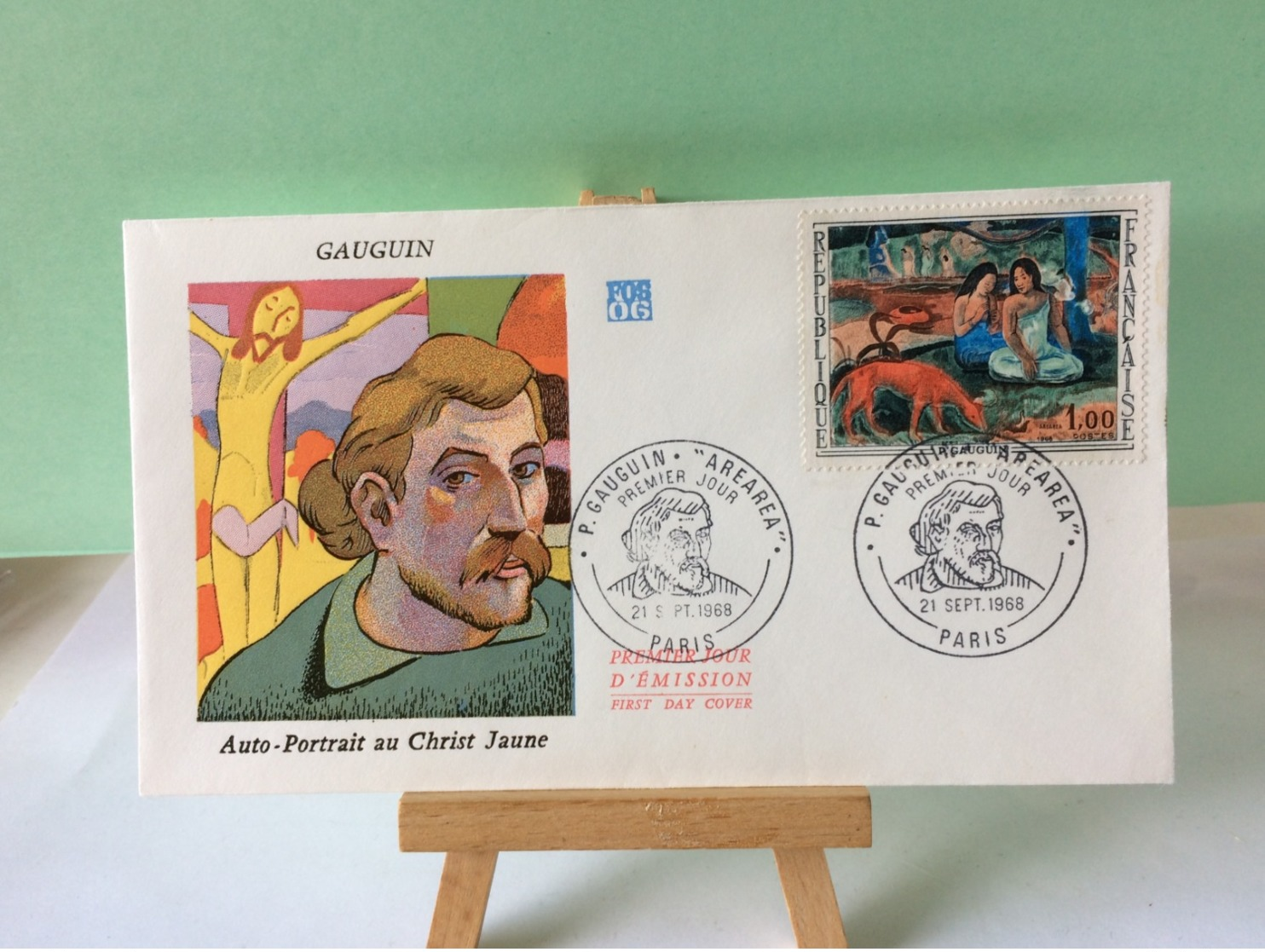 Paul Gauguin (Auto Portrait Au Christ Jaune) - Paris - 21.9.1968 FDC 1er Jour Coté 4€ (Arearea) - 1960-1969