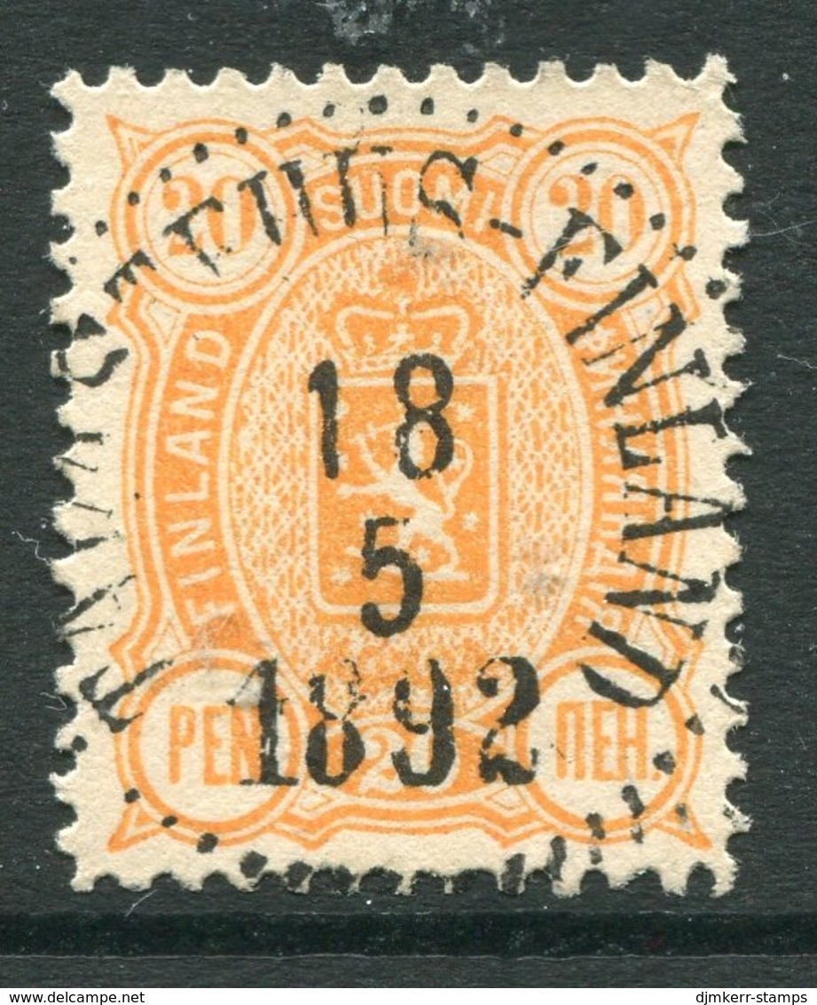 FINLAND 1889 20 P. . Perforated 12½ Used With Upright Tavastehus-Finland.  Michel 30A - Usati