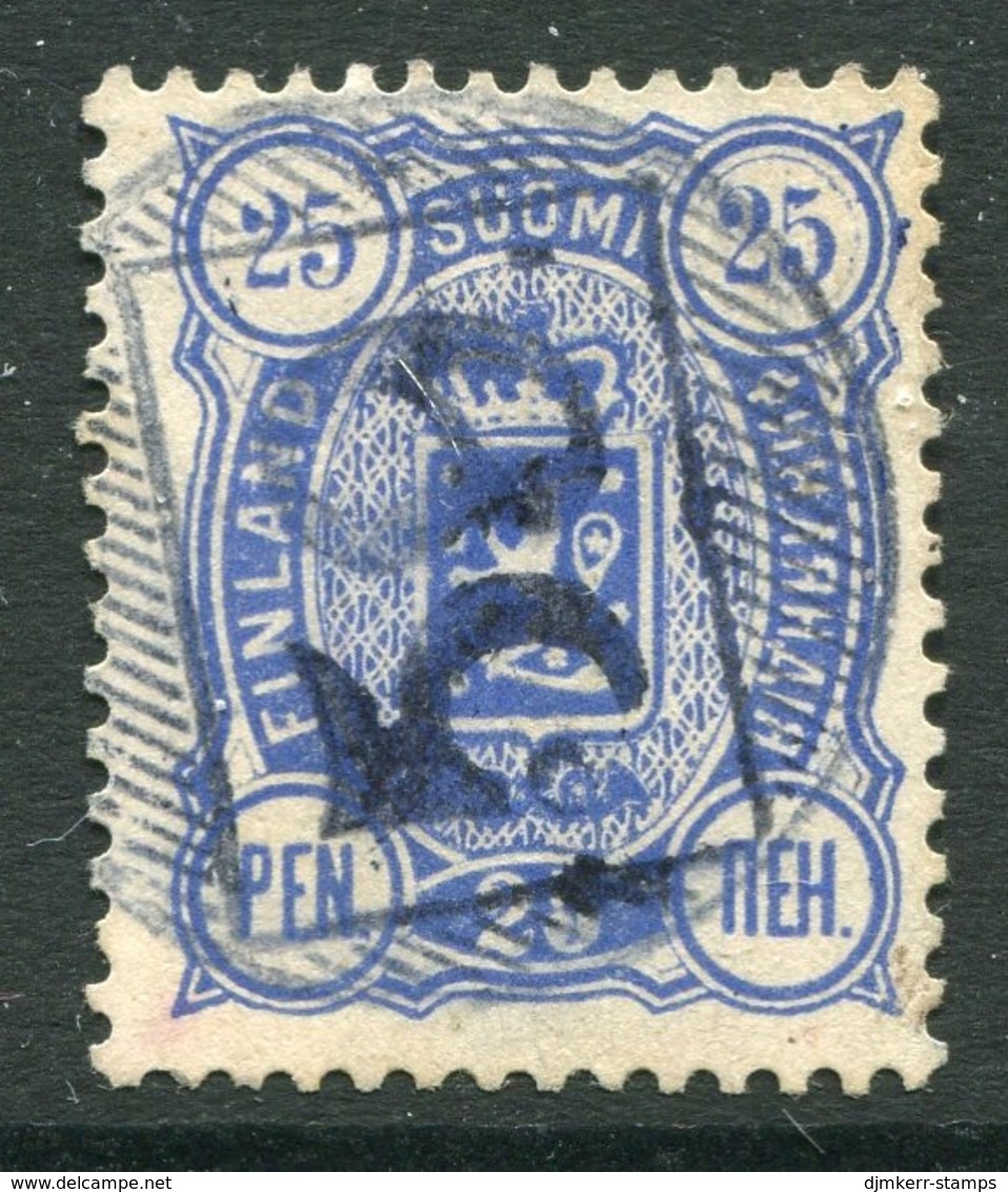 FINLAND 1889 25 P. . Perforated 14:13 Used With Postman's Numeral Cancel 59.  Michel 31B - Gebraucht