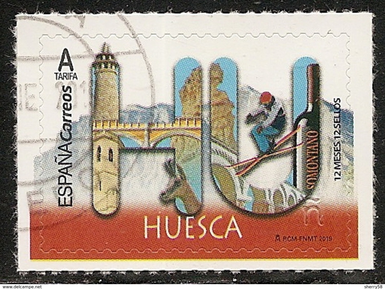 2019-ED. 5272 - 12 Meses, 12 Sellos. HUESCA -USADO - Used Stamps
