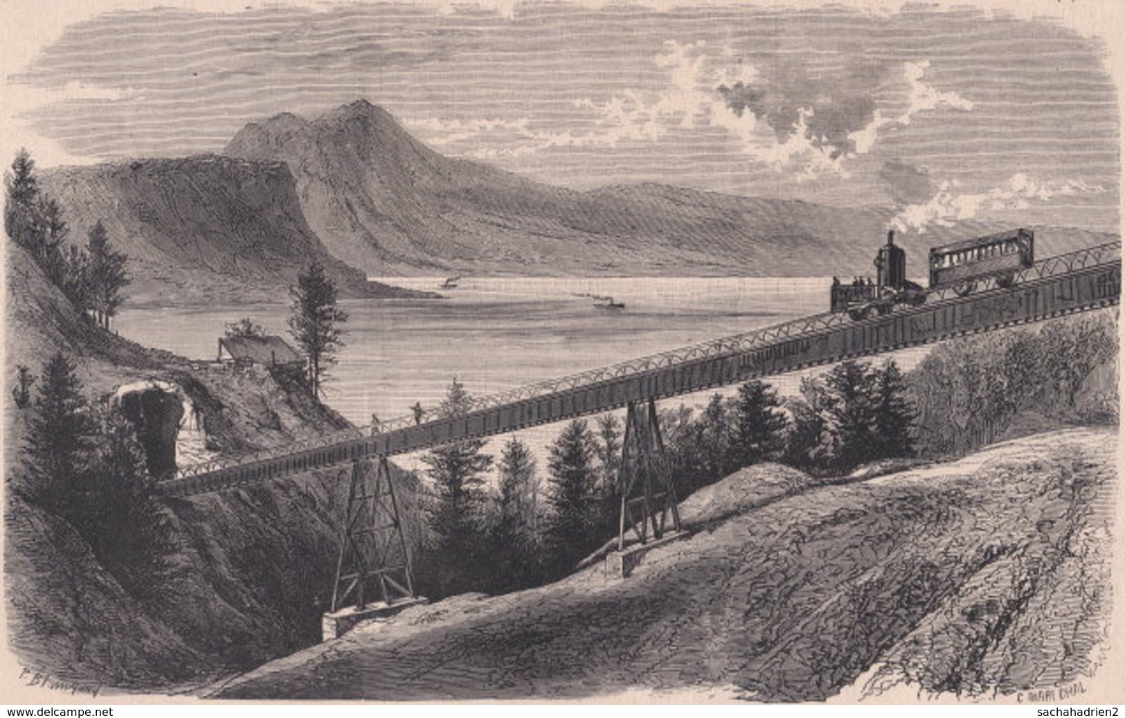 CHEMIN DE FER DU RIGI. Le Pont & La Rampe. 1871 - Non Classés