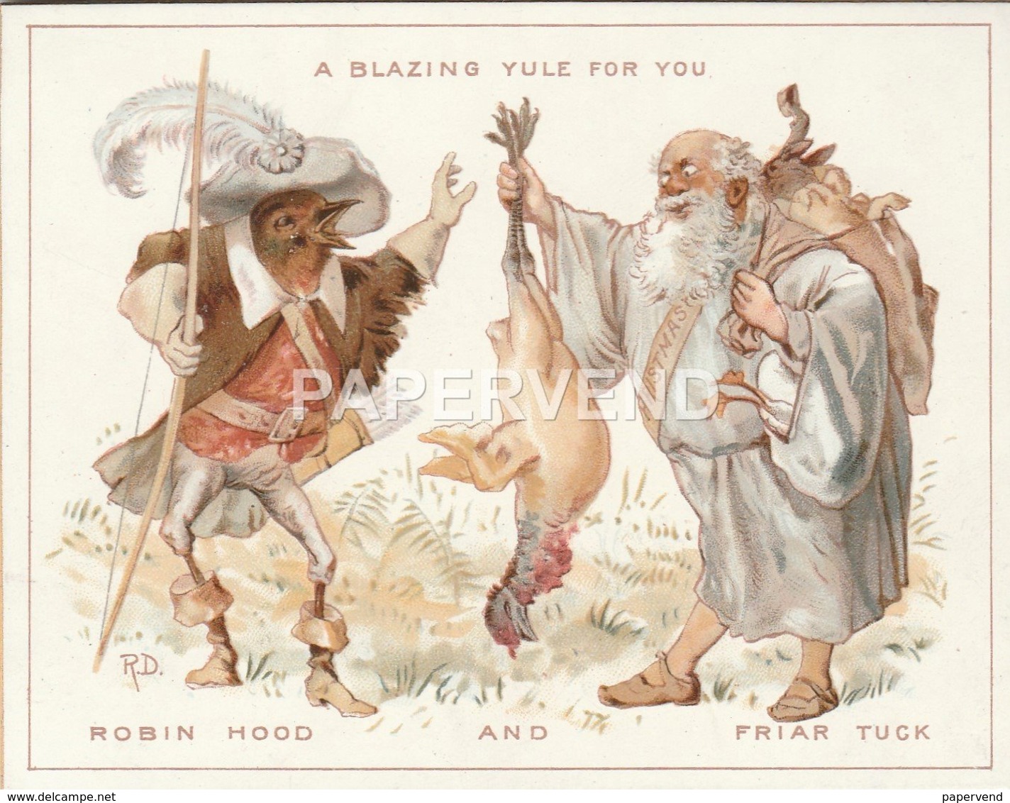 Greeting Card A Robin As Robin Hood With  Friar Tuck Artist Robert Dudley Egc764 - Unclassified