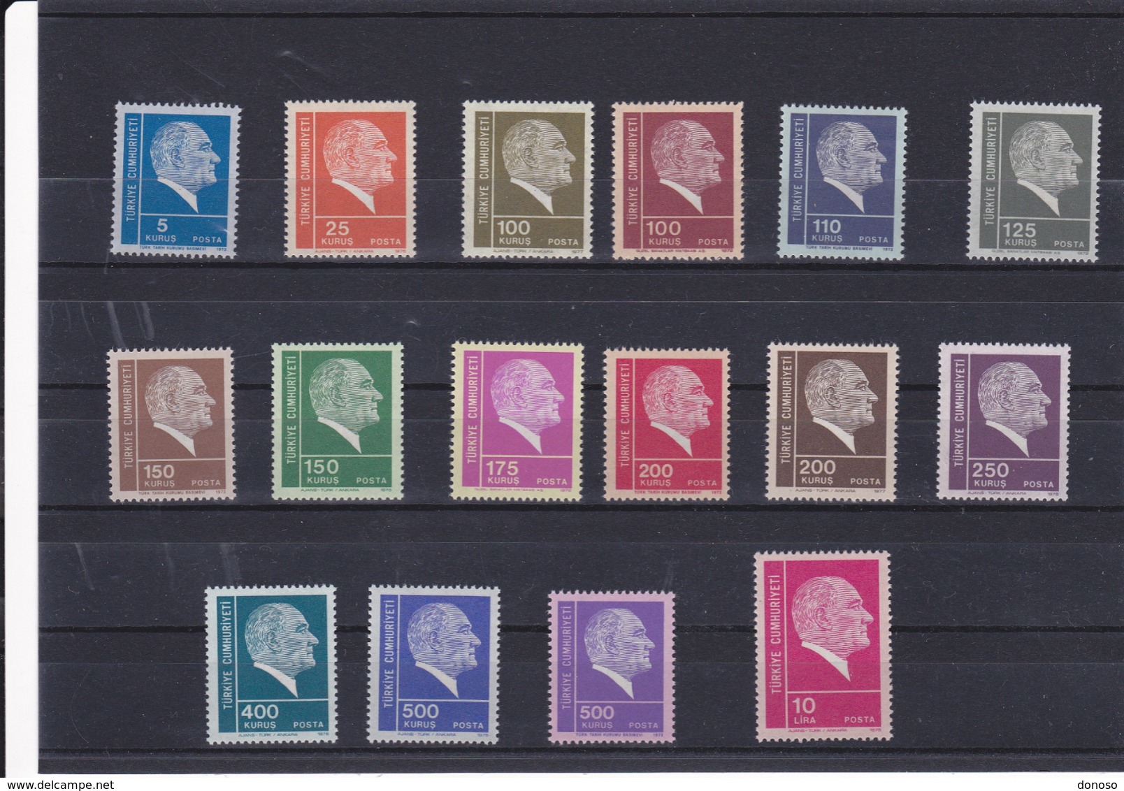 TURQUIE 1972-1977 ATATÛRK Yvert 2040-2047 + 2146-2152 + 2187 NEUF** MNH Cote : 21,40 Euros - Nuovi