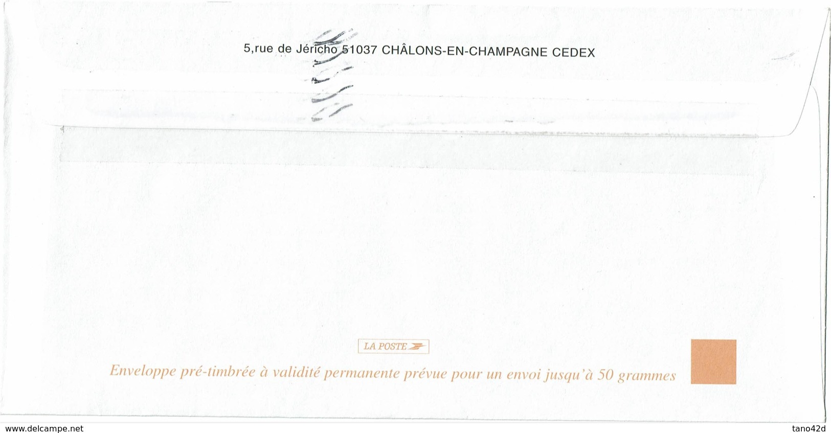 DIV4 - PRET A POSTER TSC REGION CHAMPAGNE ARDENNE OBLITERE - MENTION "LETTRE..." ROUGE FONCE - PAP: TSC En Semi-officiële Bijwerking