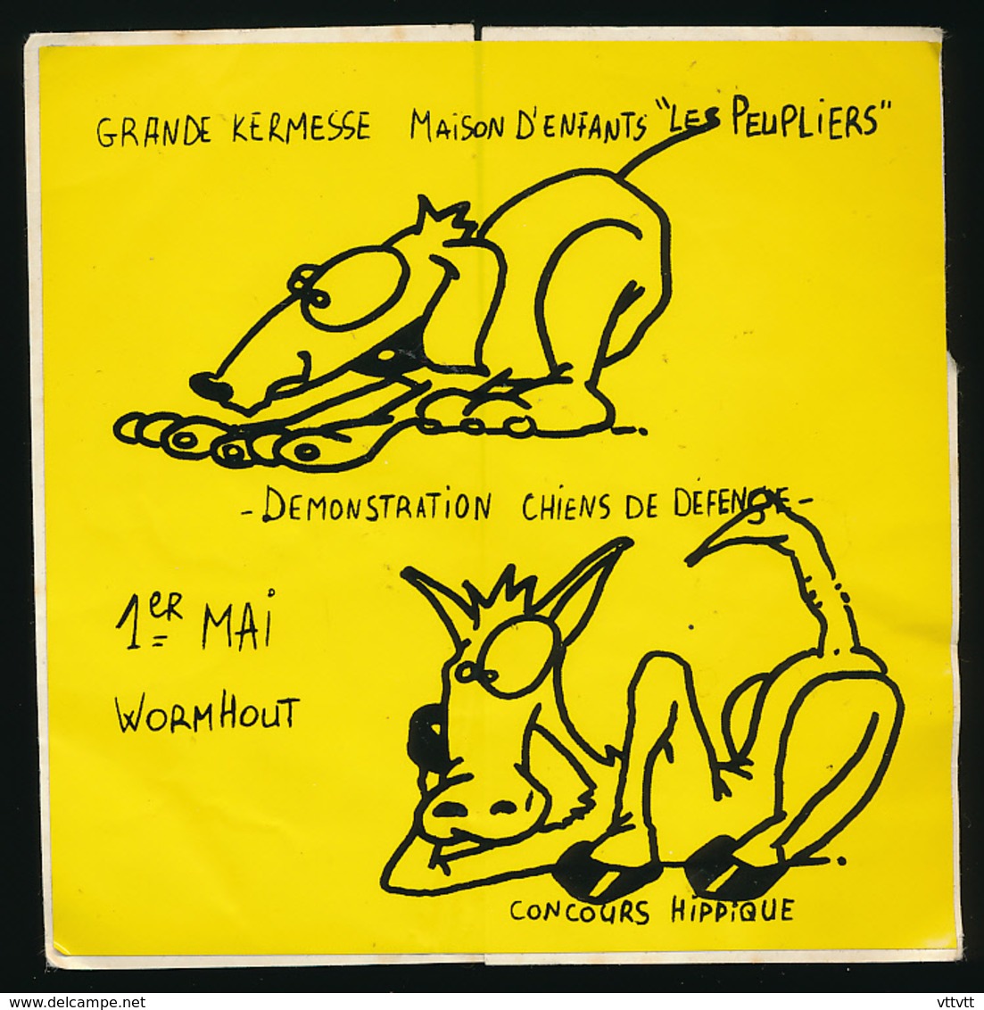 AUTOCOLLANT, STICKERS : WORMHOUT (Nord), Grande Kermesse, 1er Mai, Maison D'enfants "Les Peupliers", Chiens De Défense - Autocollants