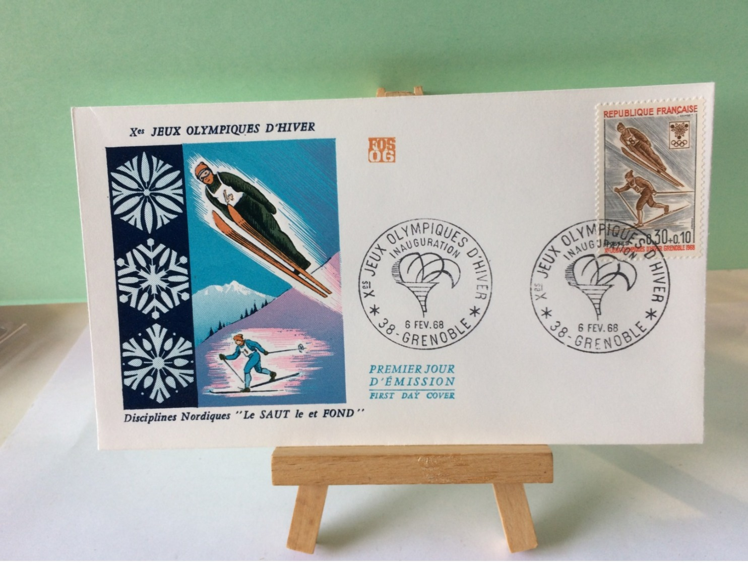 Jeux Olympiques D'Hiver - 38 Grenoble - 6.2.1968 FDC 1er Jour Coté 1,50€ (Le Saut Et Fond) - 1960-1969