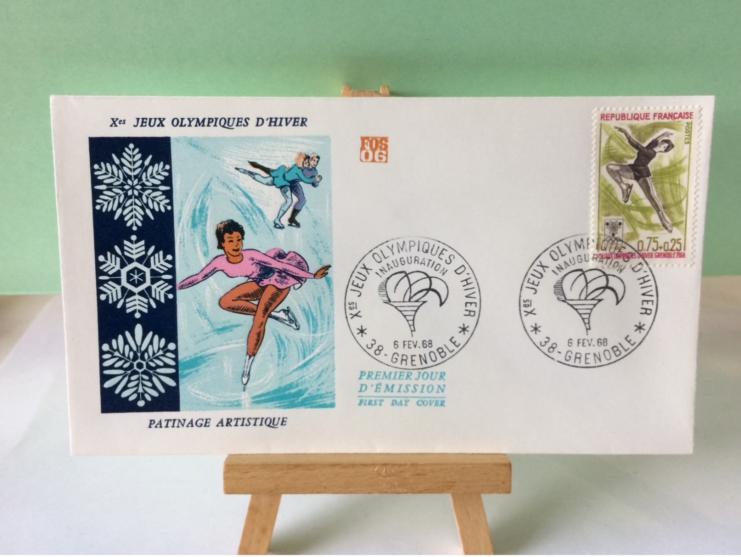 Jeux Olympiques D'Hiver - 38 Grenoble - 6.2.1968 FDC 1er Jour Coté 1,50€ (Patinage Artistique) - 1960-1969