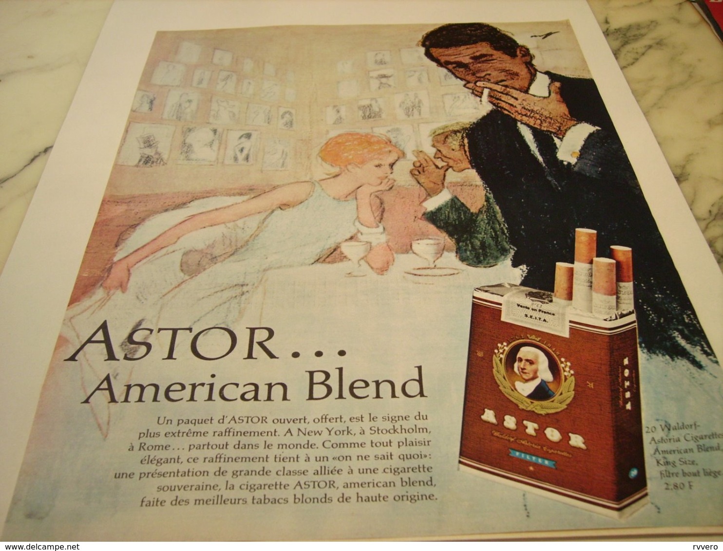 ANCIENNE PUBLICITE CIGARETTE ASTOR AMERICAN BLEND 1964 - Autres & Non Classés