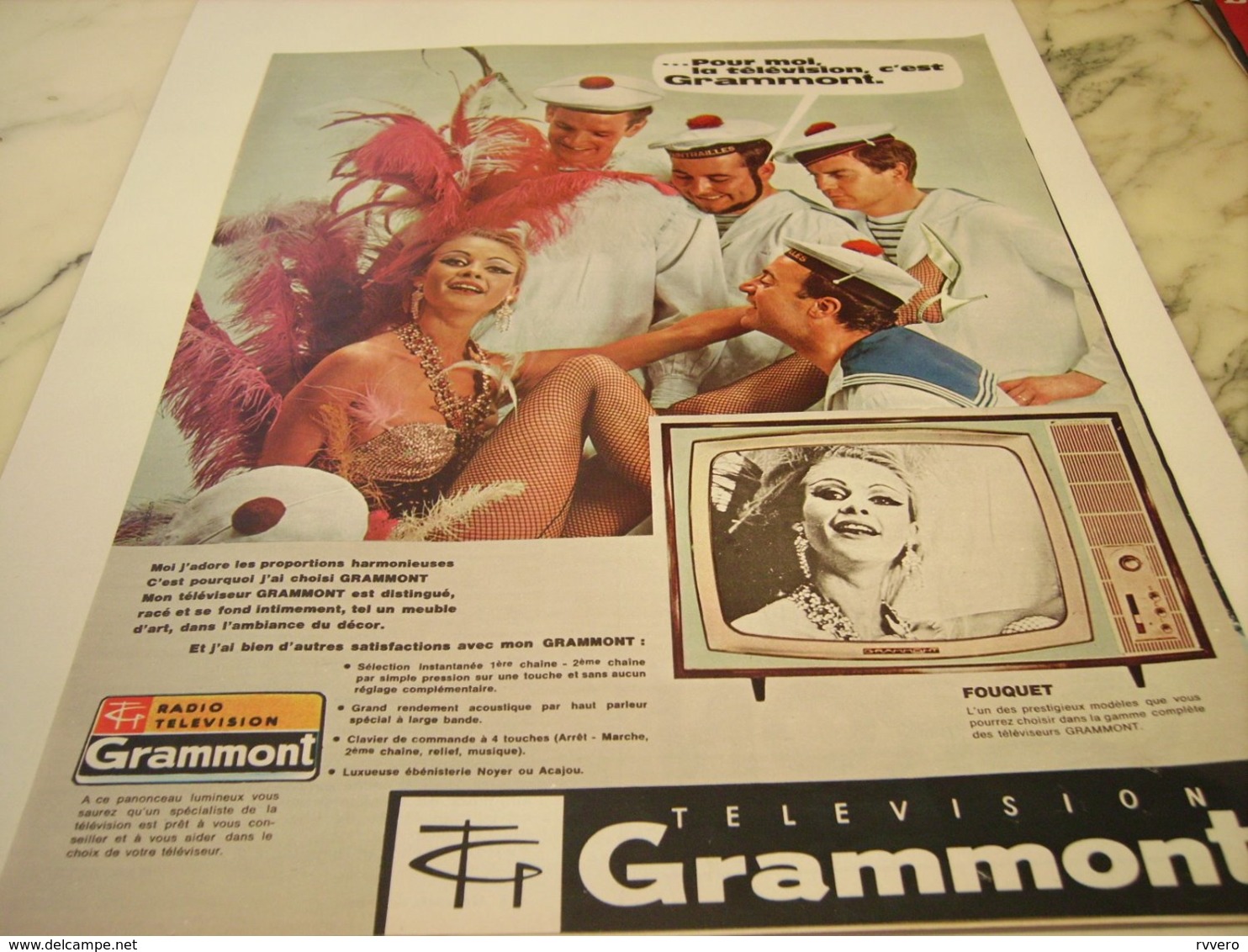 ANCIENNE PUBLICITE TELEVISION GRAMMONT S A  1964 - Fernsehgeräte