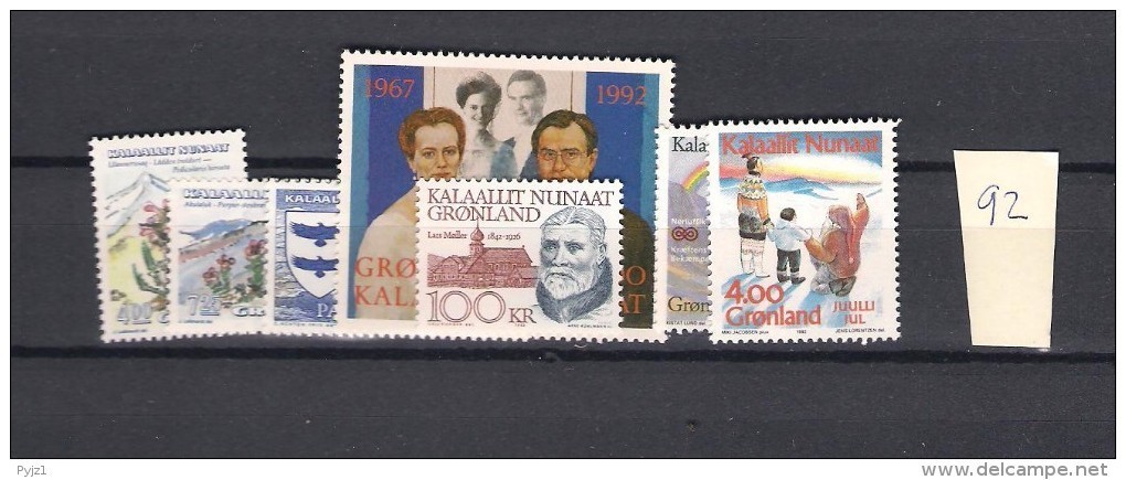 1992 MNH Greenland, Year Complete According To Michel, Postfris - Volledige Jaargang