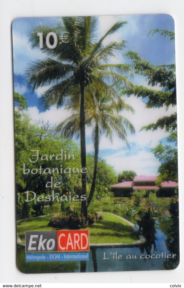 ANTILLES GUADELOUPE EKO CARD 1000 Ex PREPAYE L'ile Aux Cocotiers Jardin Botanique De Deshaies - Antillen (Französische)