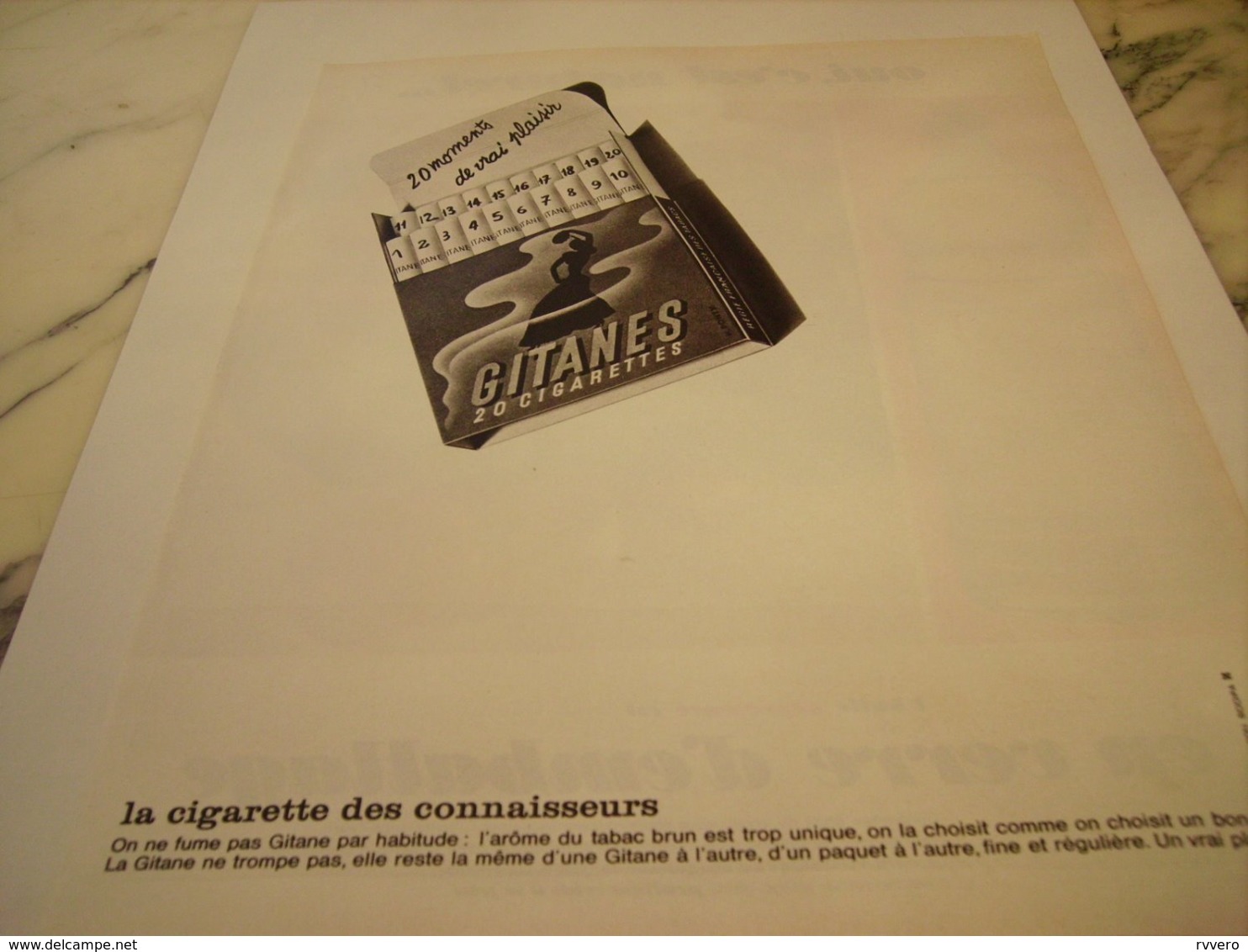 ANCIENNE PUBLICITE 20 MOMENT DE PLAISIR  CIGARETTE GITANES 1964 - Other & Unclassified