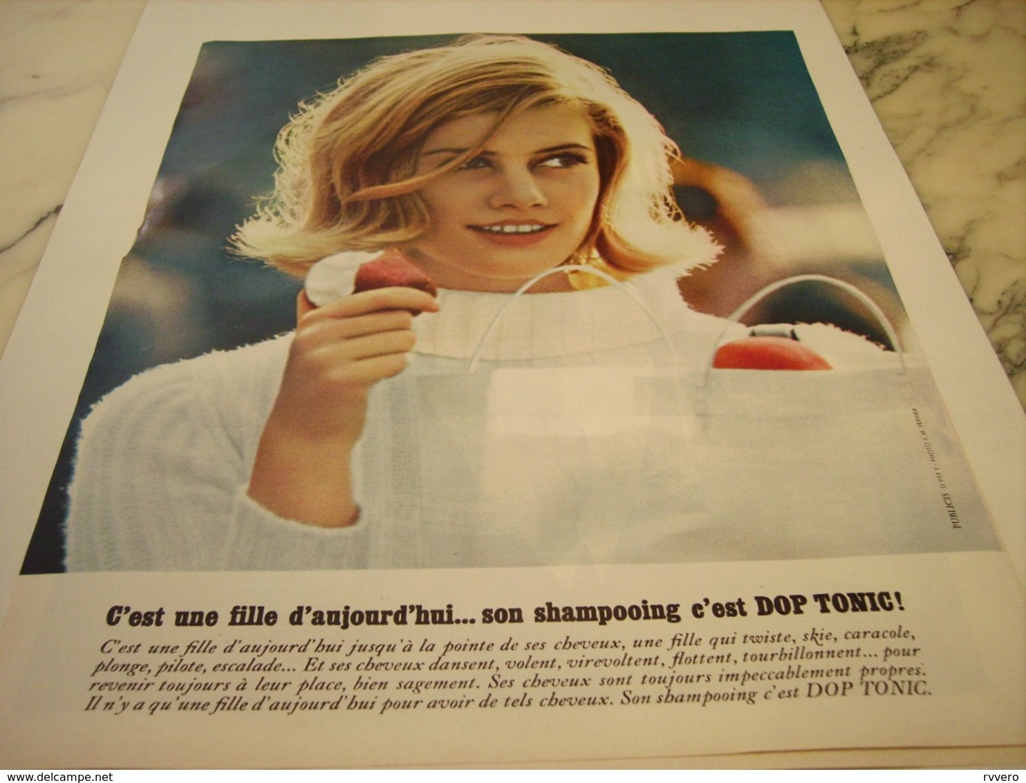 ANCIENNE PUBLICITE SHAMPOOING DOP  TONIC 1964 - Publicités