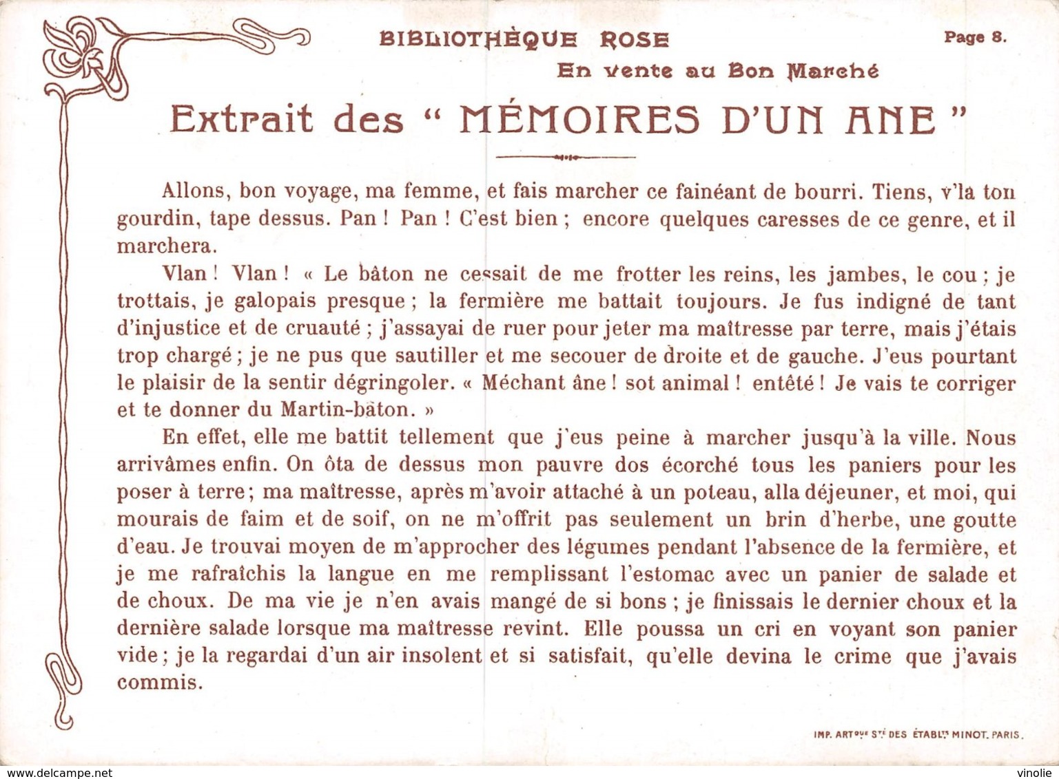 PIE.GRAND-FORMAT-19-GM-420 : AU BON MARCHE. LES MEMOIRES D'UN ANE. EDITION MINOT. - Au Bon Marché