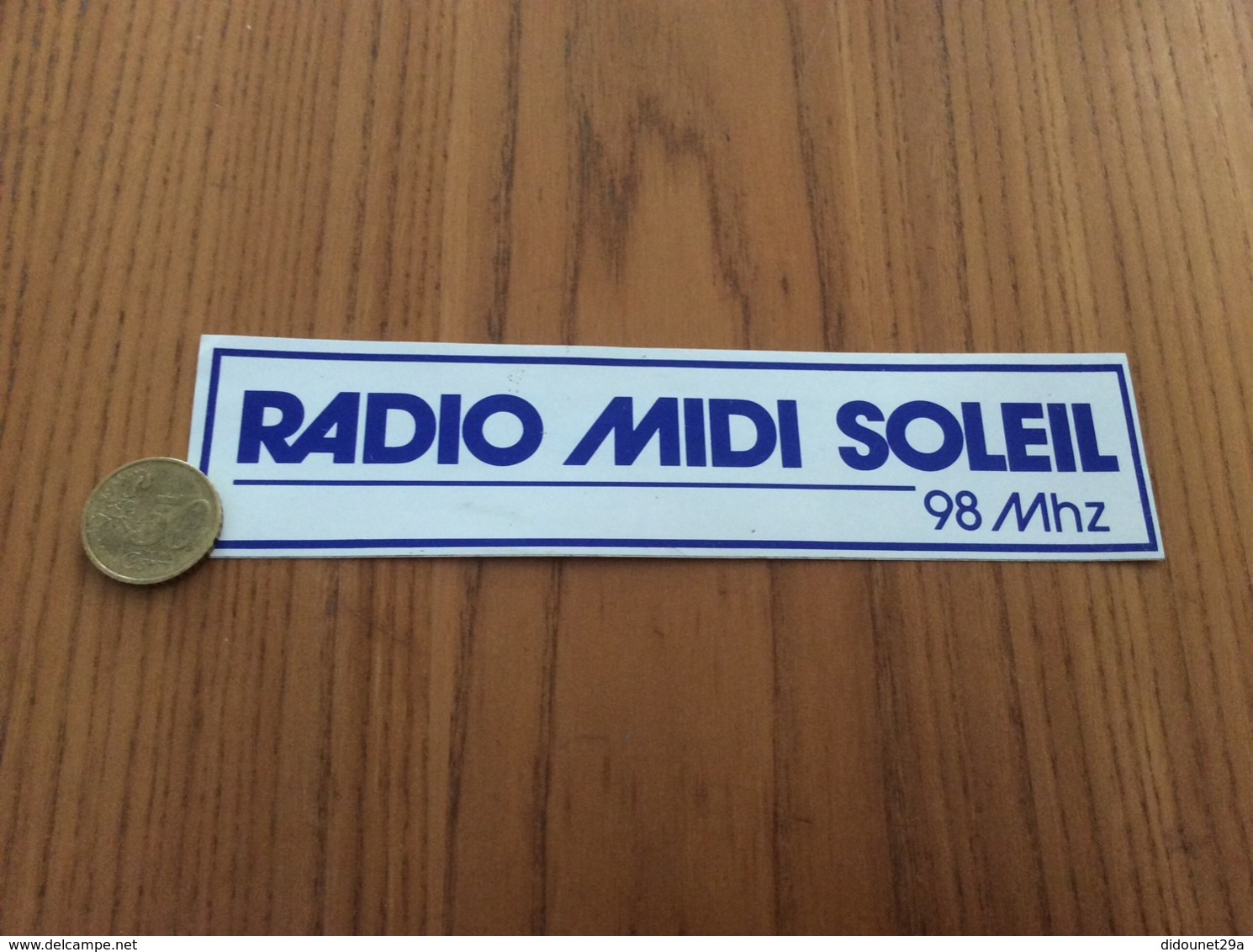 Ancien AUTOCOLLANT, Sticker «RADIO MIDI SOLEIL 98Mhz» - Autocollants