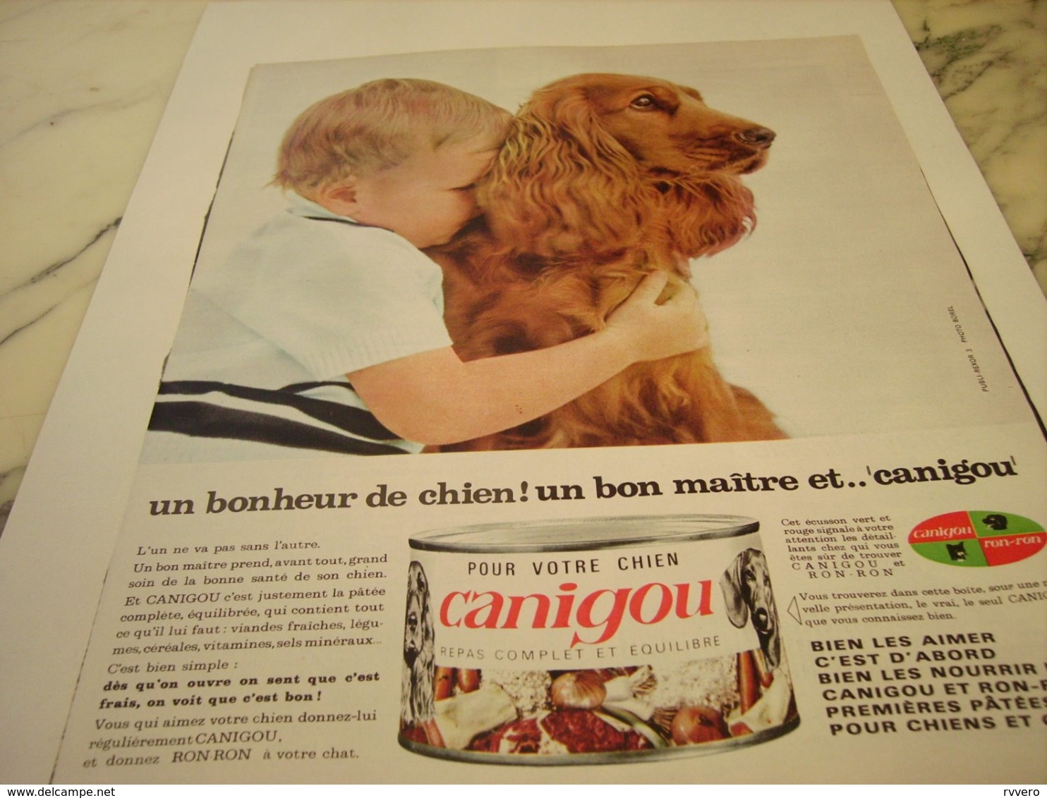 ANCIENNE PUBLICITE BONHEUR DU CHIEN CANIGOU 1964 - Autres & Non Classés