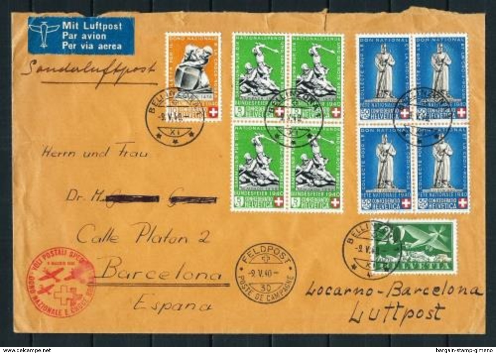 Suiza (S) Año 1940... - Poststempel