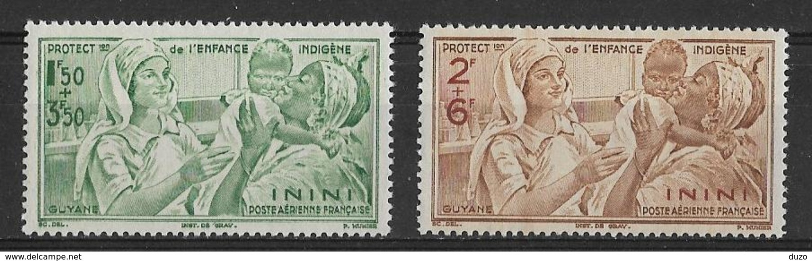 Inini 1942 - Protection De L'enfance Indigène - PA  Y&T - N° 1/2 ** P A -  Neufs Luxe (T.B.) - Unused Stamps