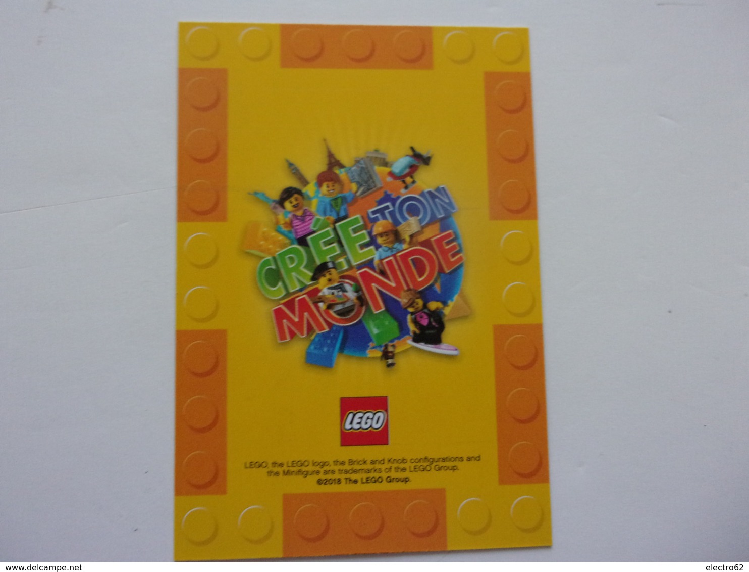 Carte LEGO AUCHAN CREE TON MONDE N°62 Livreur De Pizzas Pizza - Autres & Non Classés