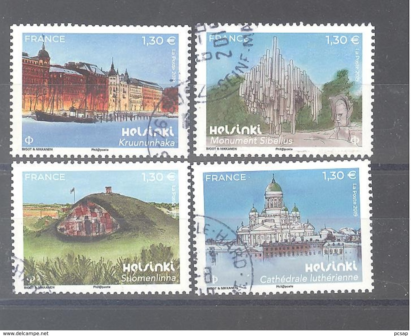 France Oblitérés : Les 4 Timbres Du Bloc "Helsinki" (cachet Rond) - Gebruikt