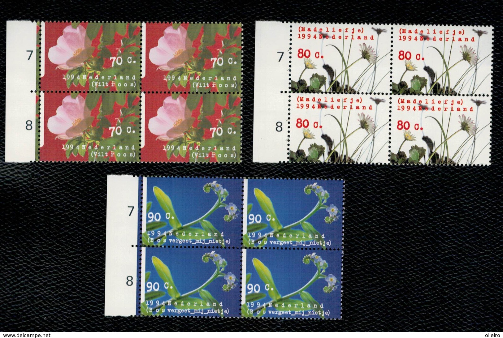 Olanda Pays-Bas Nederland Netherlands 1994 Nature And Enviroment - Wild Flowers 3v Complete Set In Quartine ** MNH - Nuovi