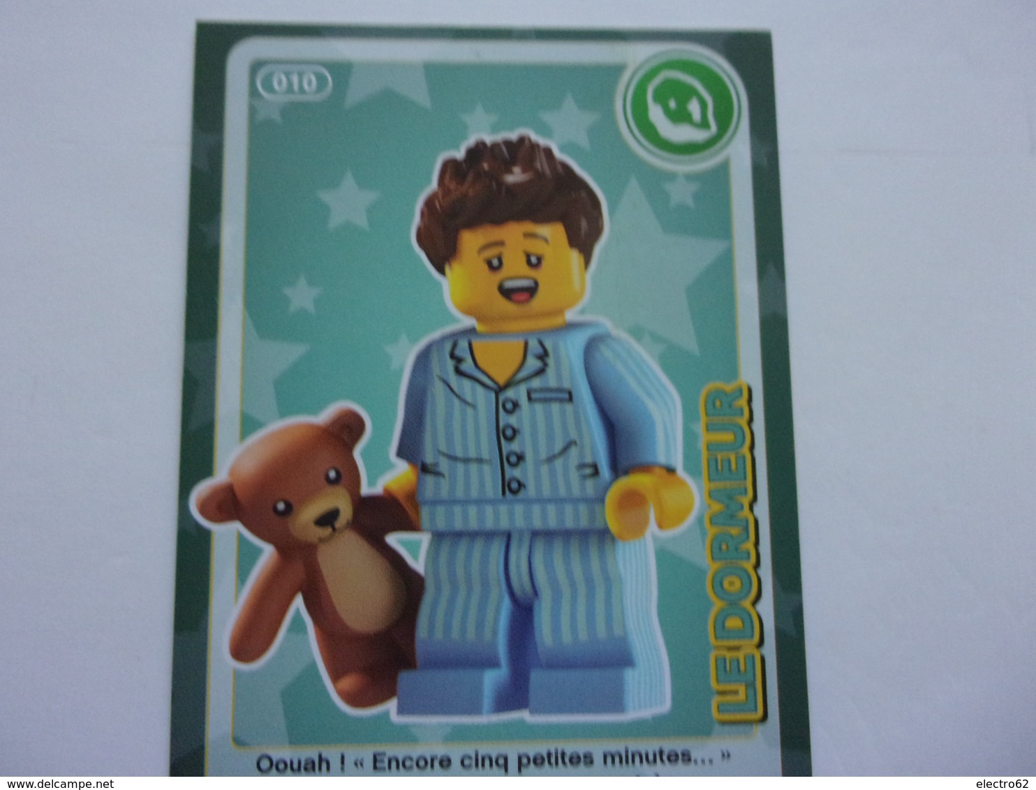 Carte LEGO AUCHAN CREE TON MONDE N°10 Le Dormeur Ours En Peluche Teddybär Teddy Bear - Autres & Non Classés