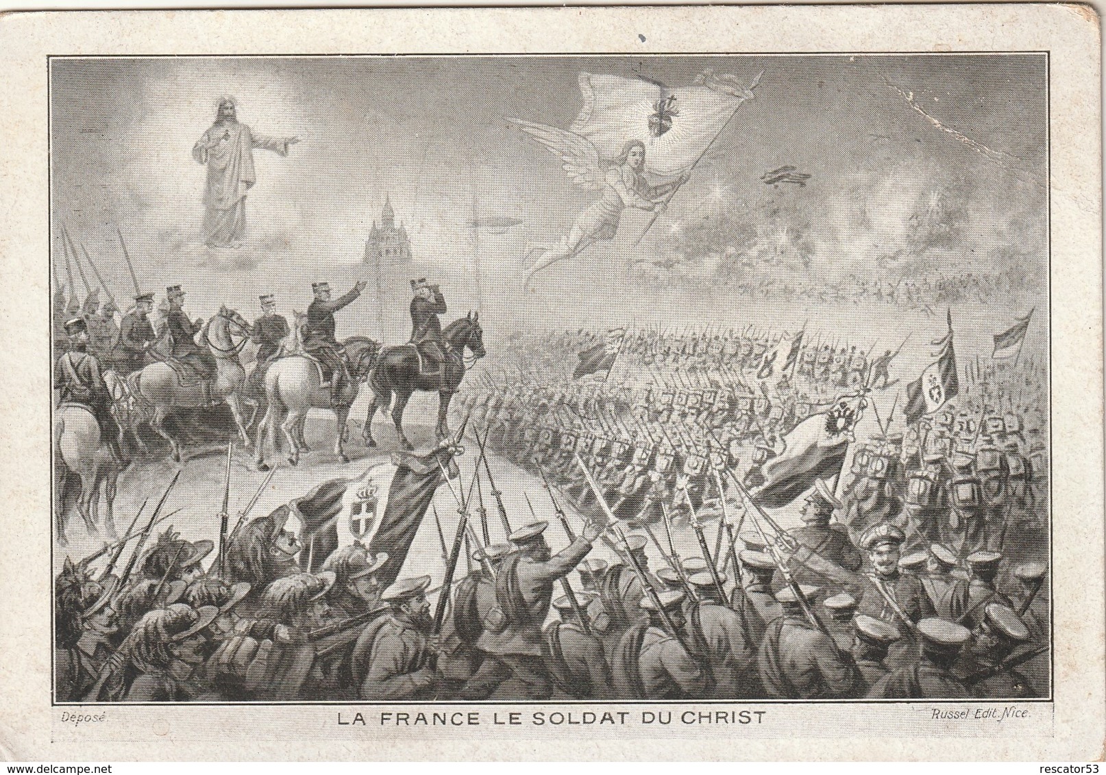 Rare Cpa La France Le Soldat Du Christ - 1914-18