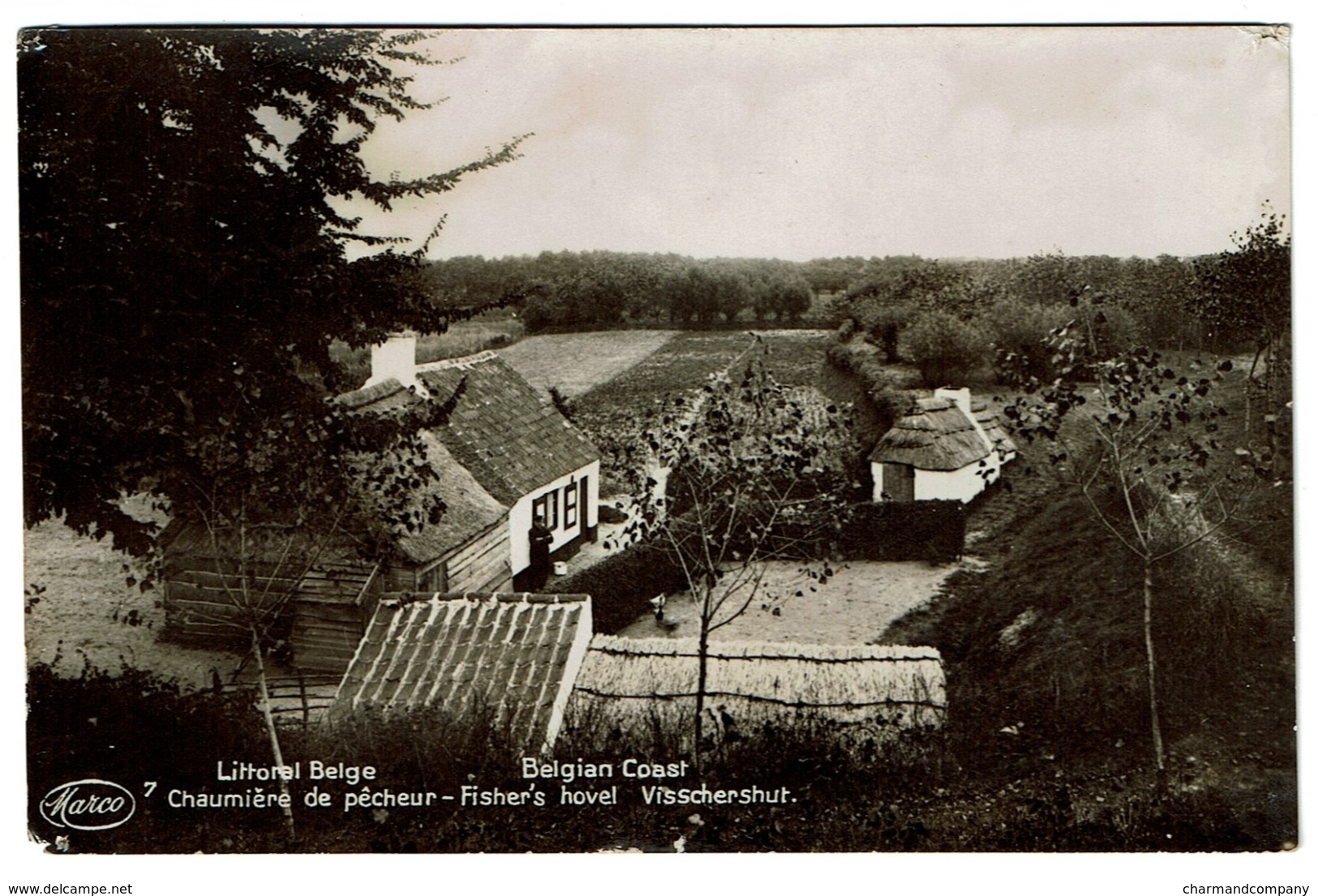 Carte Photo - Littoral Belge - Belgian Coast - Chaumière De Pêcheur / Visscherhut - Edit. Marco - 2 Scans - Autres & Non Classés