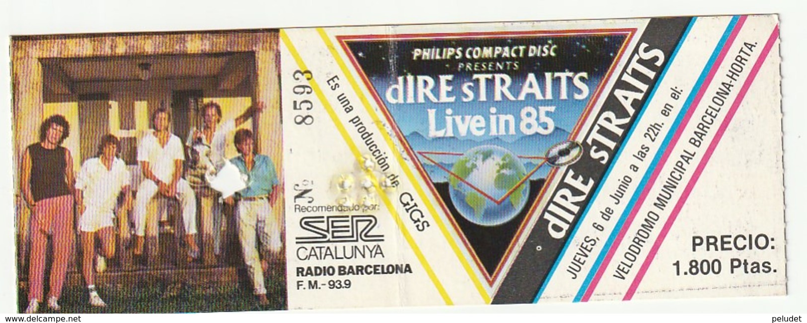 TICKET - ENTRADA / DIRE STRAITS LIVE IN 85 - BARCELONA - Tickets - Vouchers