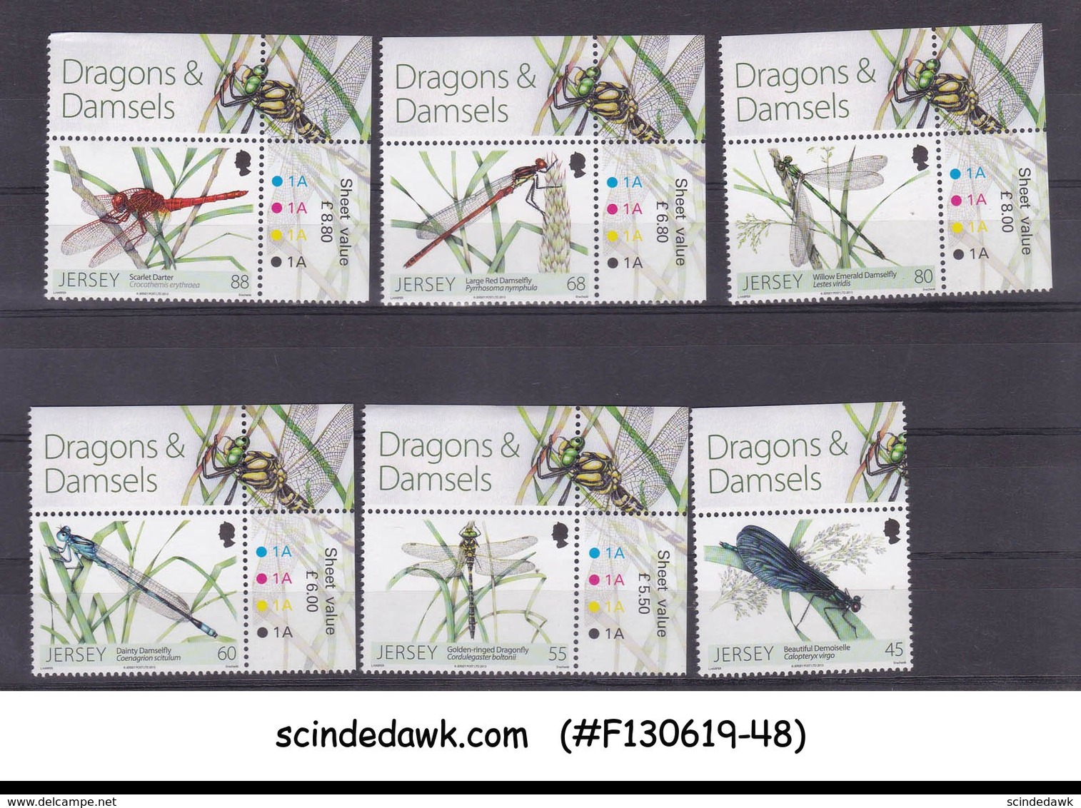 JERSEY - 2013 DRAGONFLY & DAMSELFLIES - TRAFFIC LIGHT 6V MNH - Other & Unclassified