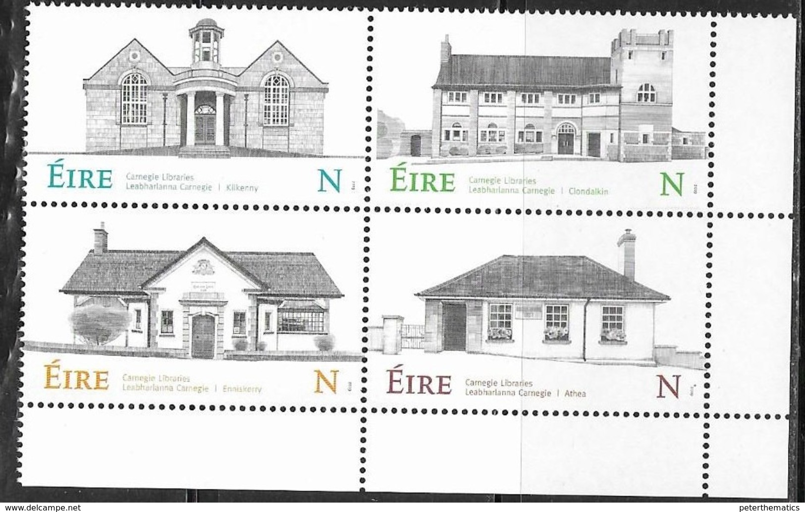 IRELAND, 2019, MNH, ARCHITECTURE, LIBRARIES, CARNEGIE LIBRARIES, 4v - Other & Unclassified