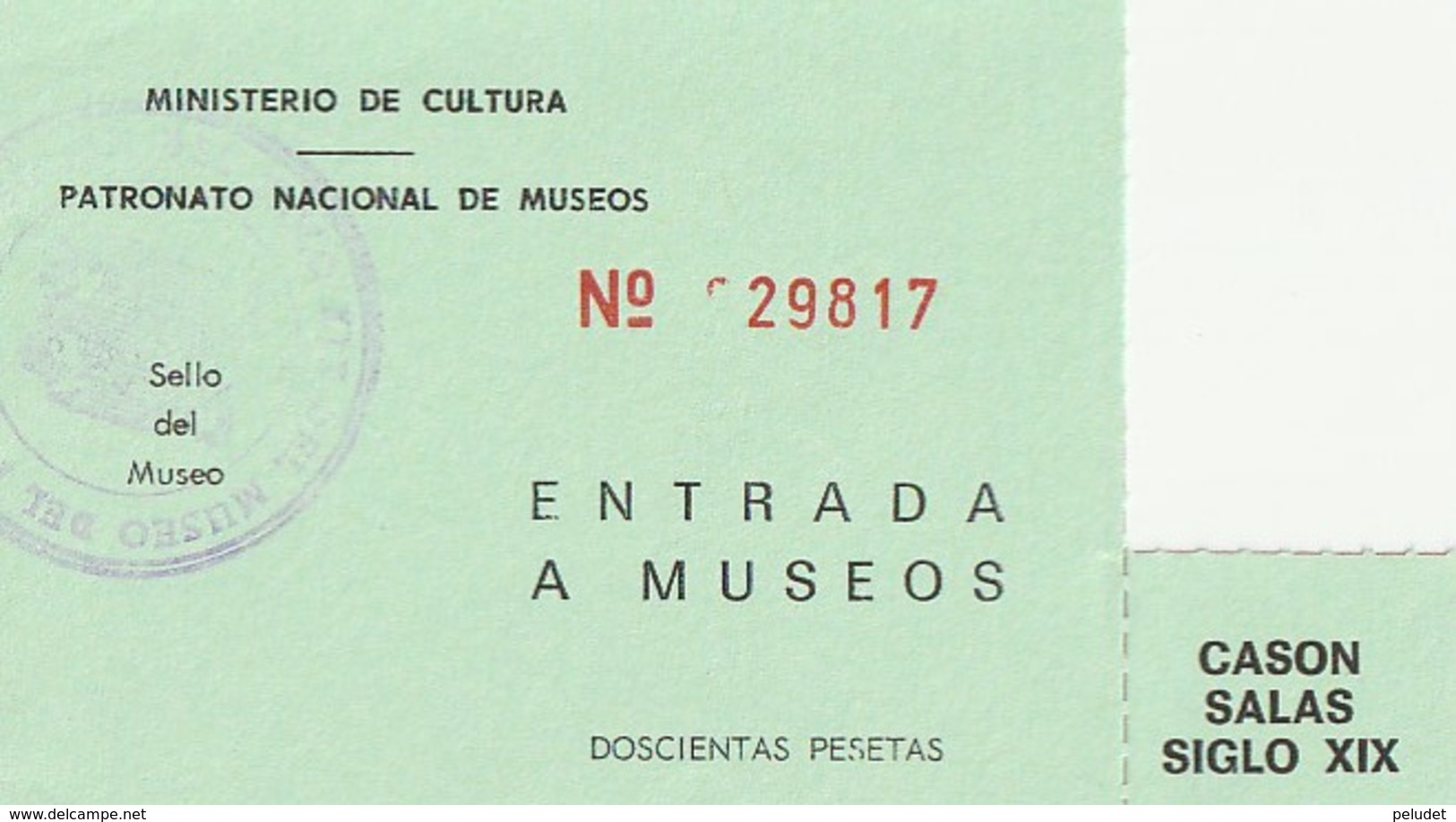 TICKET - ENTRADA / PATRONATO NACIONAL DE MUSEOS - MUSEO DEL  ... Año 198¿? - Tickets - Entradas