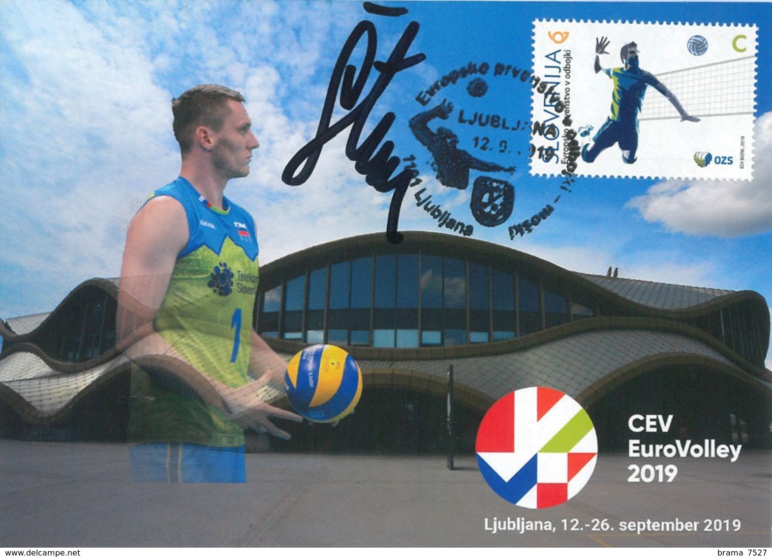 Volleyball European Championship 2019 - Hand-signed Maximum Card - Slovénie